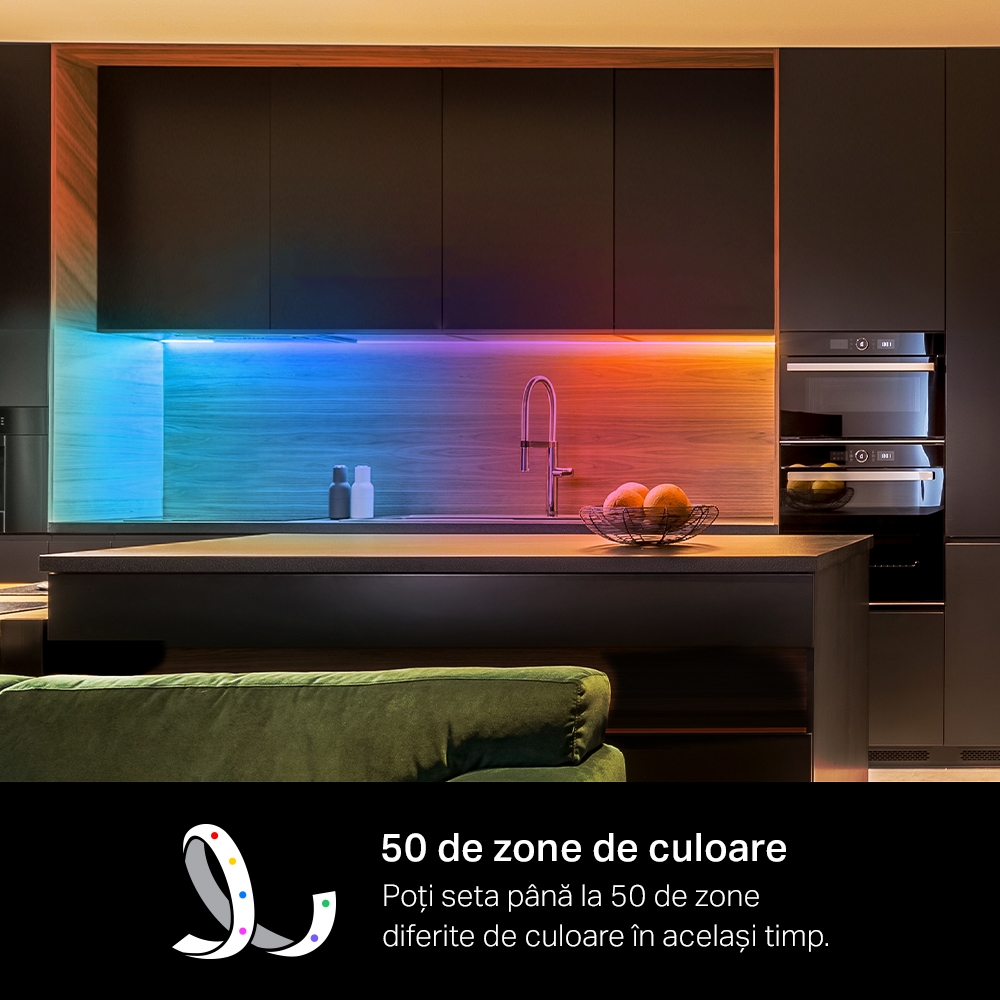 Tp-Link BANDA LED Multicolora cu zone de culoare si LED-uri albe, Wi-Fi 2.4 Ghz, Tapo L930-5 - imagine 4