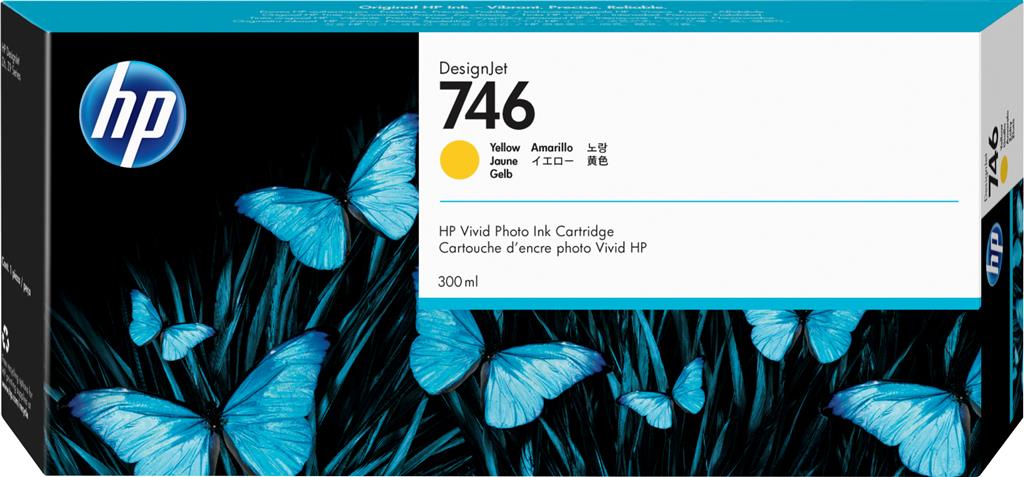 HP Cartus Cerneala Original Yellow, nr.746 pentru DesignJet Z6|Z6dr|Z9+|Z9+dr, 300ml, P2V79A