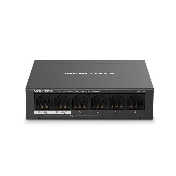 Mercusys SWITCH 6 porturi 10/100Mbps (dintre care 4 porturi PoE+), MS106LP
