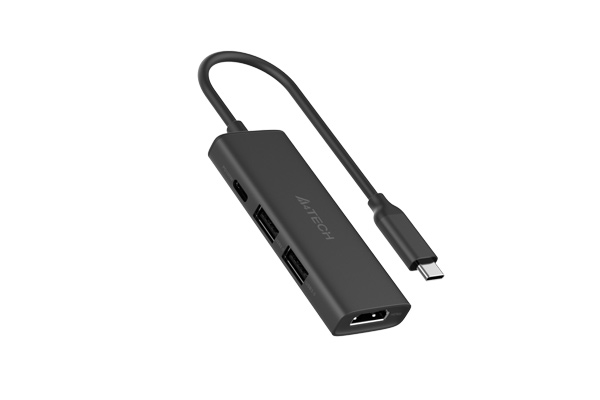 A4Tech DOCKING Station universal, 4-in-1, conectare PC USB Type C, USB-Cx1, USB-A 3.0x1, DST-40C-GR