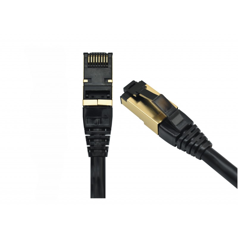 EMTEX Patchcord FFTP RJ45-RJ45 Cat.8, LSZH, 10m, negru -, FFTP-8-10-BK-LSZH-EMT