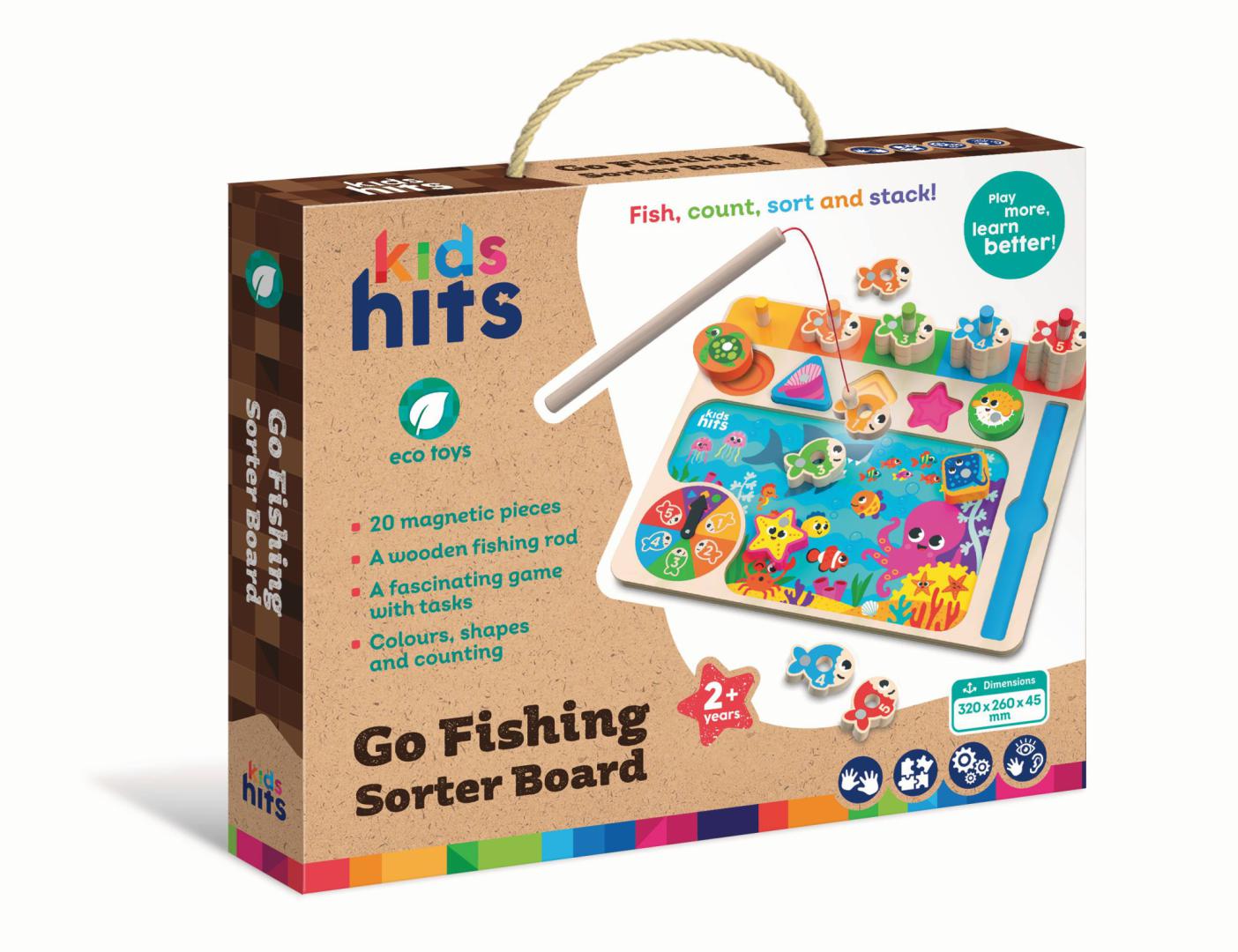 KIDS HITS PLACA DE SORTARE MERGEM LA PESCUIT, LEMN, KH20/070
