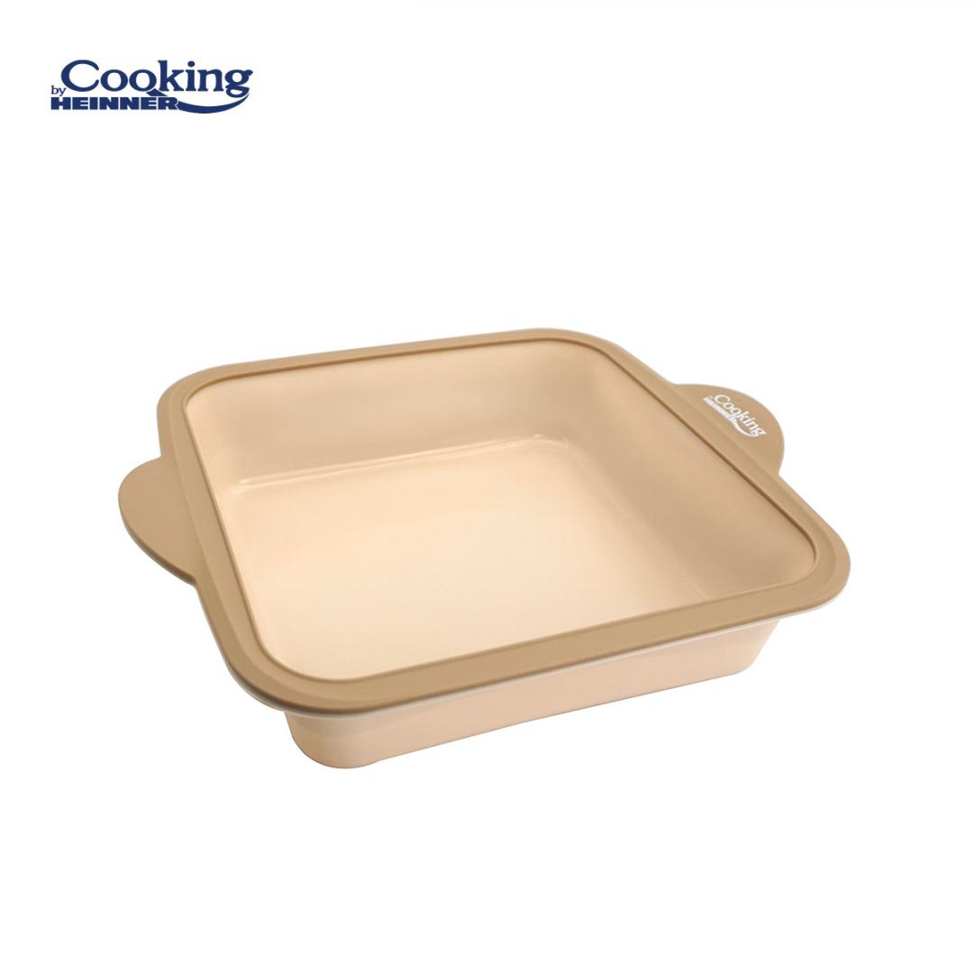 HEINNER TAVA PATRATA DIN SILICON CU INEL METALIC 27.5X23X6 CM, NUVA, HR-YW-SP27