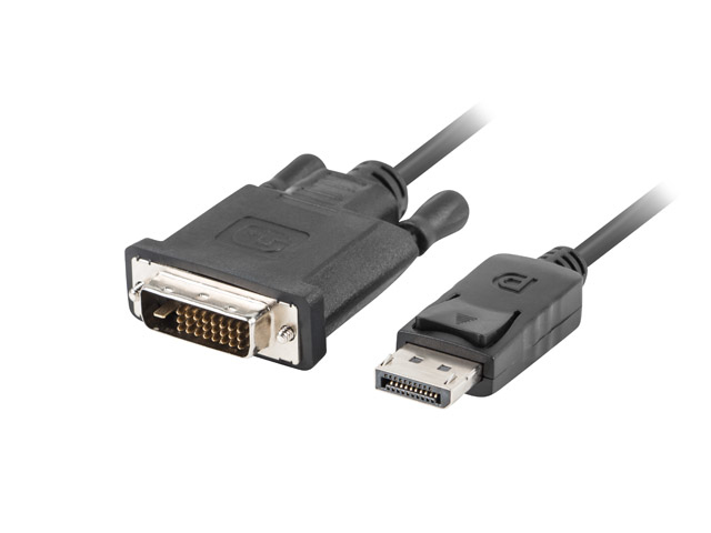 Lanberg Cablu DisplayPort DVI-D 1,8m Dual Link, CA-DPDV-10CU-0018-BK - imagine 2