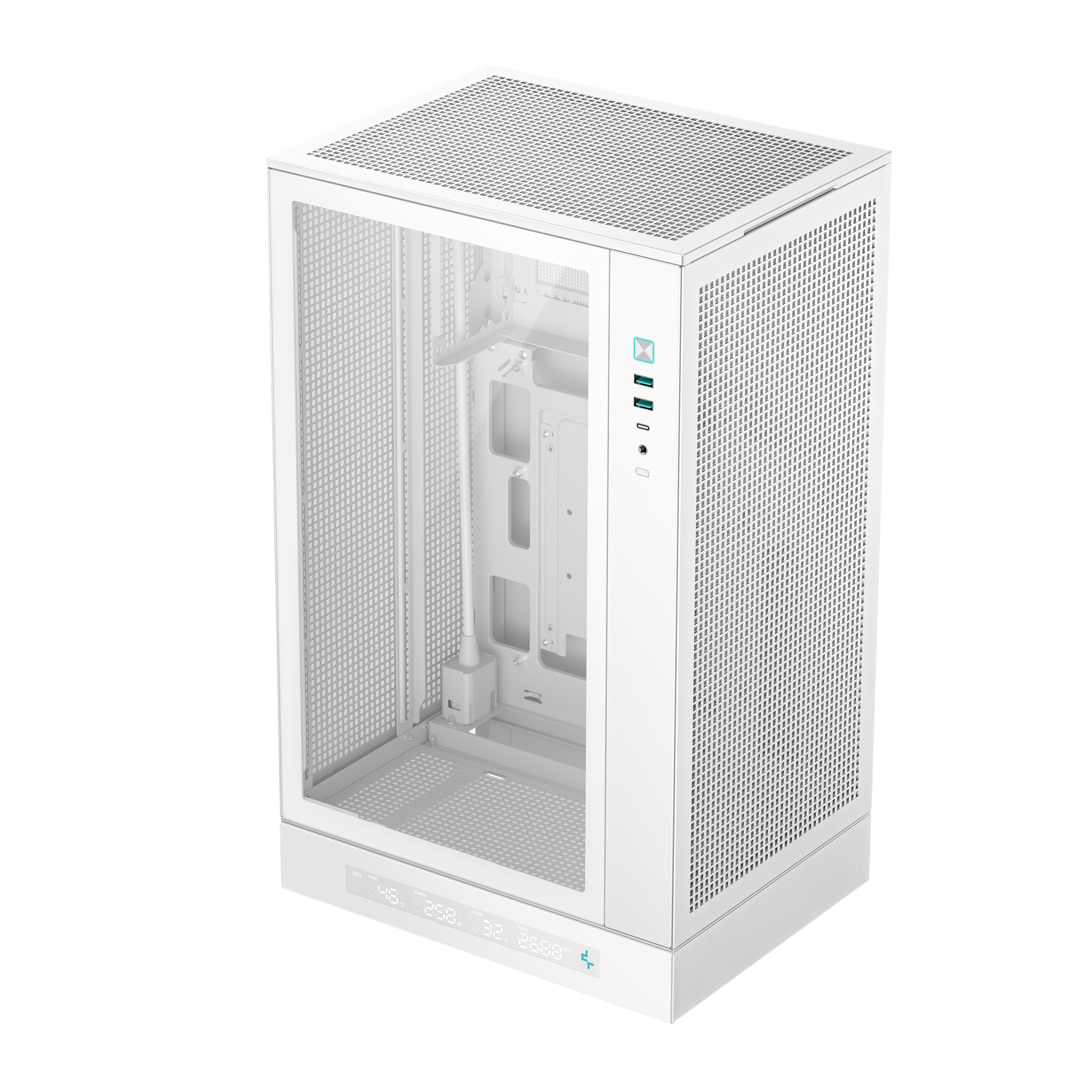 Deepcool CARCASA CH270 DIGITAL WH, mini tower, gaming, fara sursa, suporta 6xfan, R-CH270-WHNDM0-G-1