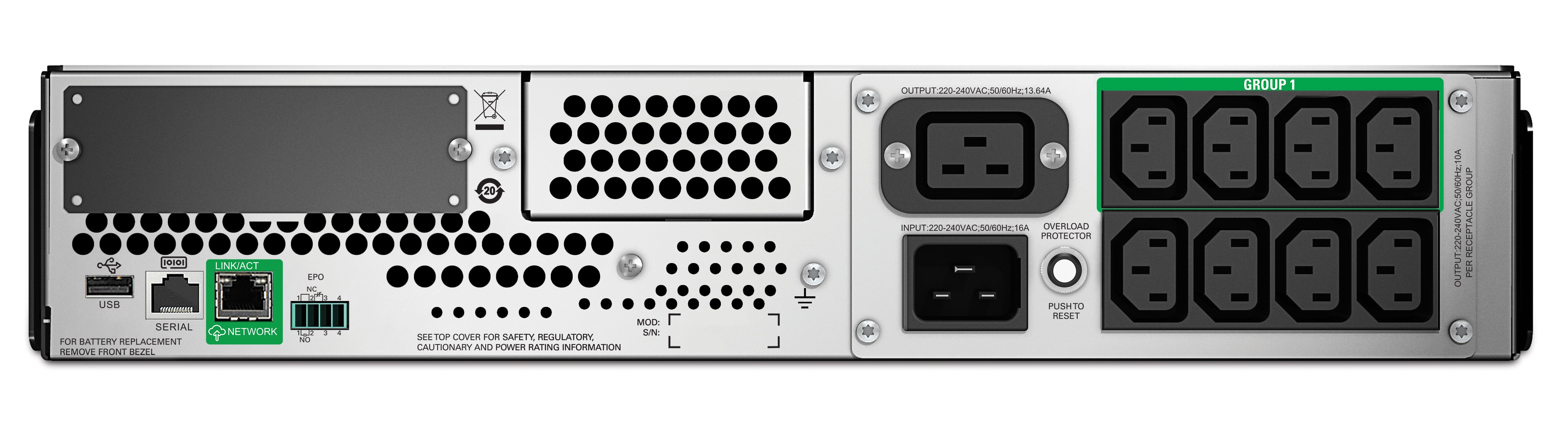 APC UPS,Smart-UPS C,Line Int. sin pura mgmt,rack, 3000VA /, SMT3000RMI2UC - imagine 2
