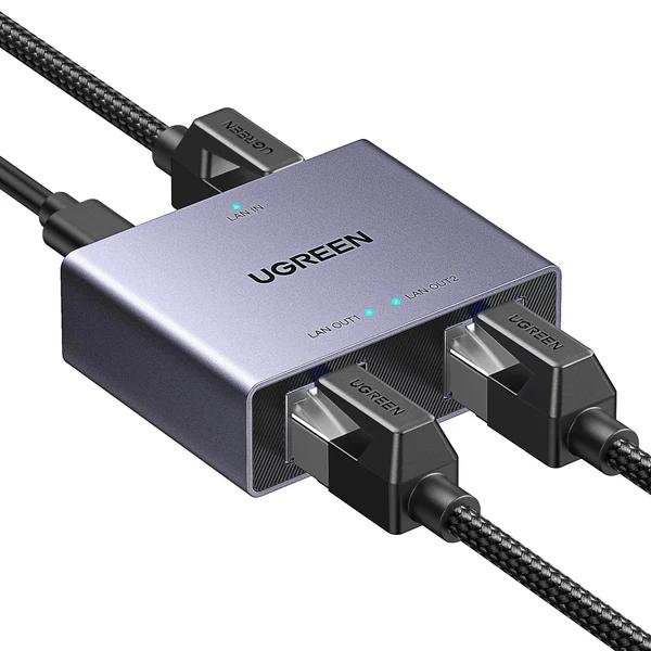 UGreen SPLITTER RETEA, "NW301" 1 la 2 Gigabit 1000 Mbit/s, USB power, pana la 100m, negru, 45311
