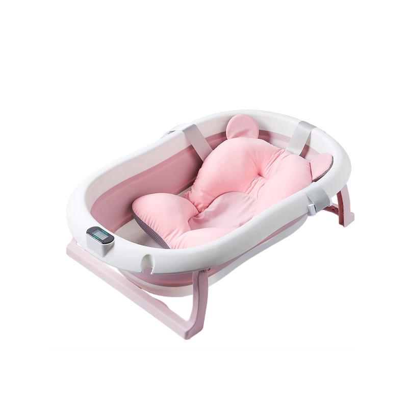 U-GROW Cadita cu pernuta pentru bebelusi, termometru digital incorporat, pliabila, dop, UGCT-0055-PK