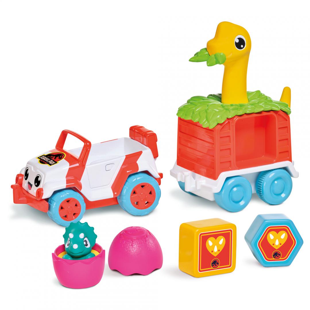 TOMY VEHICUL DE SALVARE CU REMORCA COLORATA, DINO, JURASSIC WORLD, T73253
