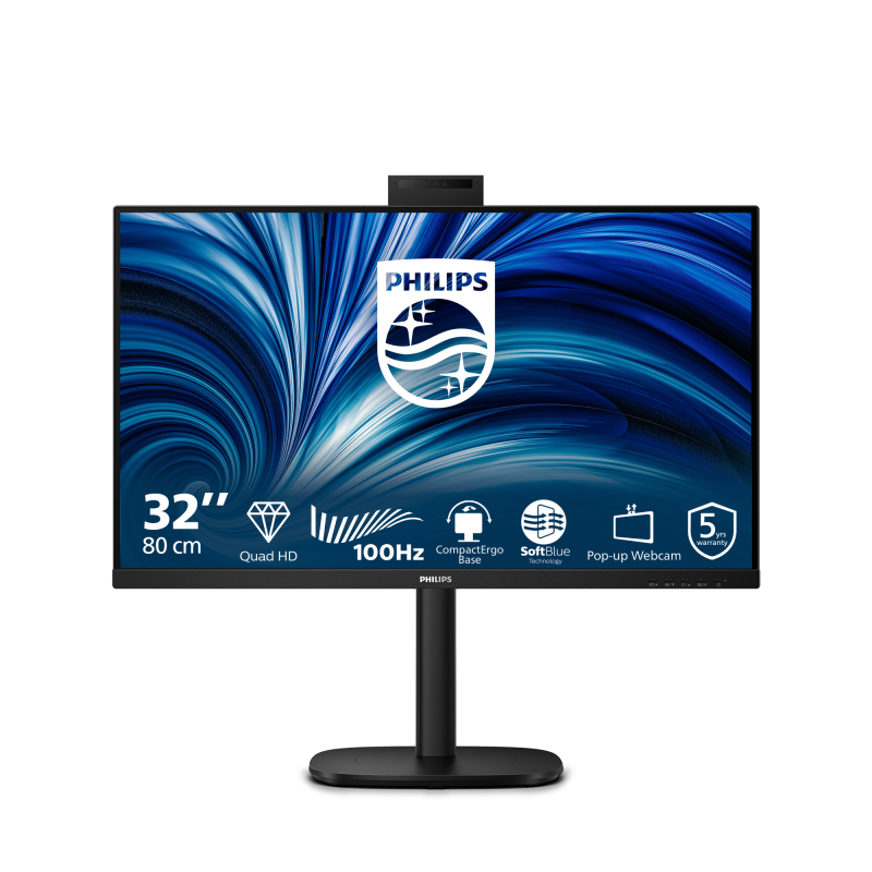 PHILIPS Monitor Consumer, 31.5", 2560 x 1440 pixeli, Black, 32B2U3601H/00