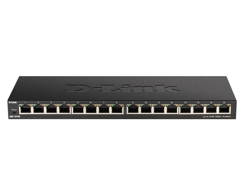 D-Link SWITCH 16 porturi Gigabit. carcasa metalica, DGS-1016S