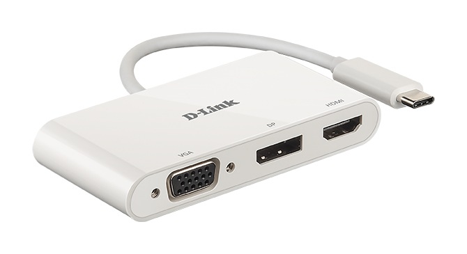 D-Link SPLITTER video universal, conectare PC USB Type C, Thunderbolt 3, nu, porturi video, DUB-V310