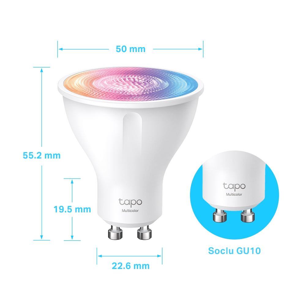Tp-Link BEC LED wireless, 350lm, 2.9W, fasung GU10, temp culoare 2200K - 6500K,ctr prin, Tapo L630