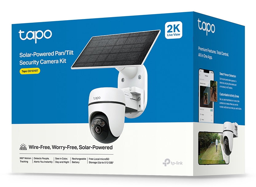 Tp-Link CAMERA IP + PANOU SOLAR, wireless, turret, pt.exterior, dist. IR 9 m, tip, Tapo C610 KIT - imagine 4