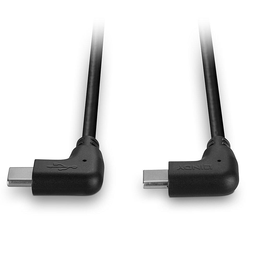 Lindy Cablu USB C 2 x 90° 1m negru, LY-32009