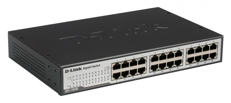 D-Link SWITCH 24 porturi Gigabit. carcasa metalica, DGS-1024D