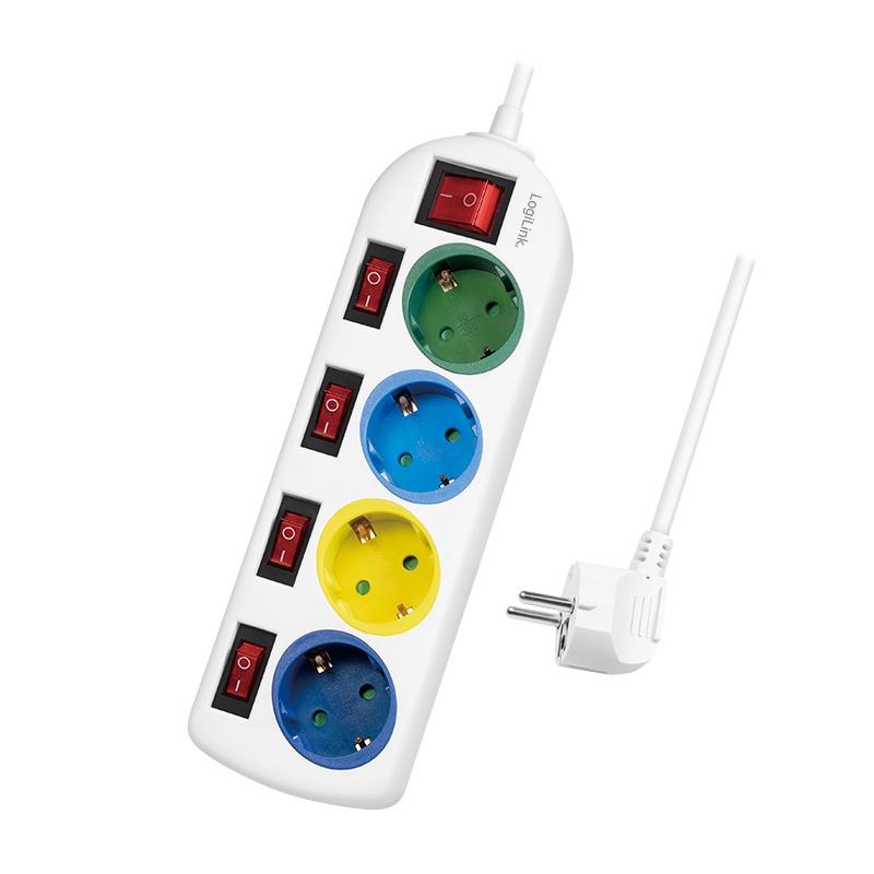 Logilink PRELUNGITOR, Schuko x 4, conectare prin Schuko (T), cablu 1.5 m, 16 A, protectie, LPS257