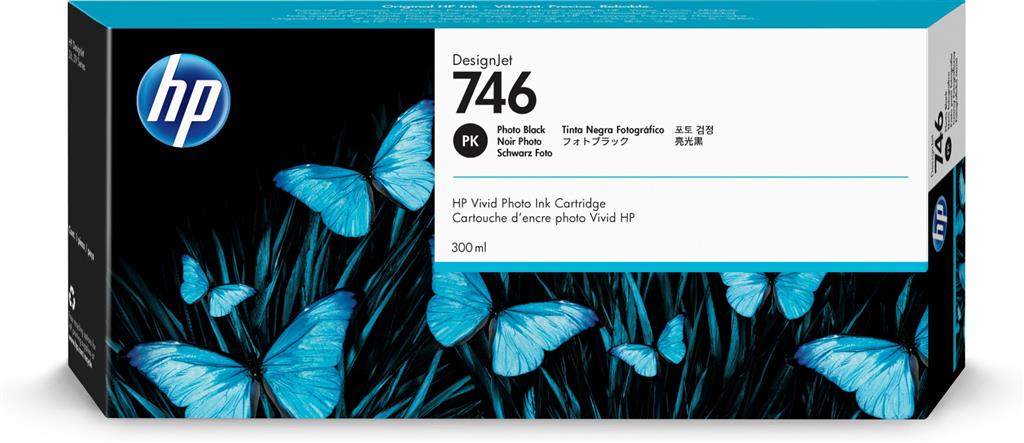 HP Cartus Cerneala Original PhotoBlack, nr.746 pentru DesignJet Z6|Z6dr|Z9+|Z9+dr, 300ml, P2V82A