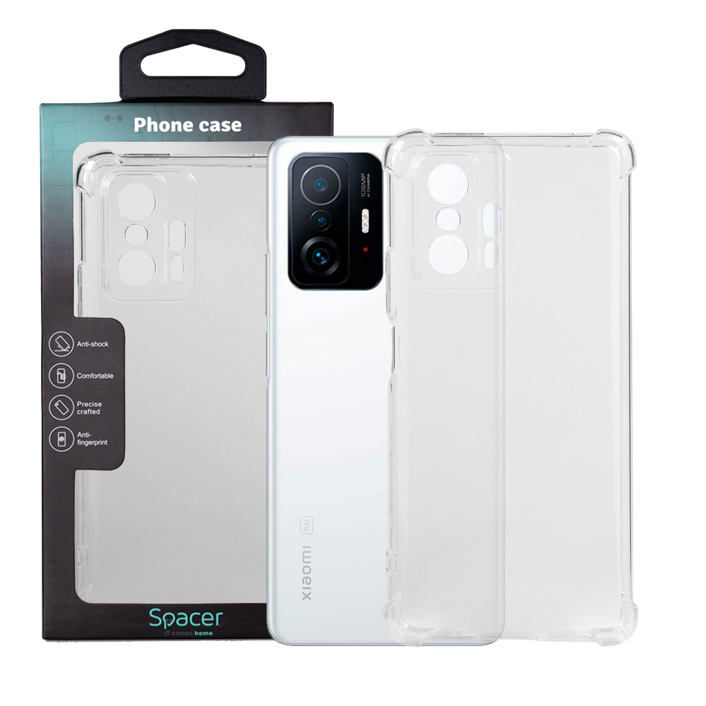 SPACER Husa Xiaomi 11T, transparenta, grosime 1.5mm, protectie suplimentara antisoc, SPPC-XI-11T-CLR