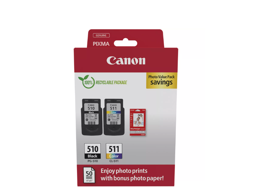 CANON Cartus PG-510/CL-511, Black, Cyan, Magenta, Yellow, 2970B017AA