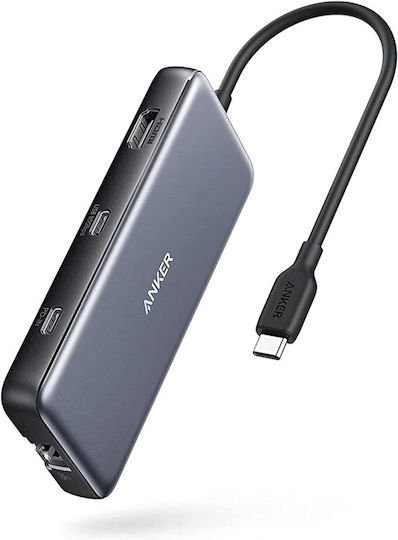 Anker DOCKING Station 555 8-in-1, porturi: 2 x USB-C, 2 x USB-A, HDMI 4K @60Hz, 1 x RJ-45, A83830A2
