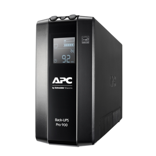 APC UPS Back-UPS, Line int., mini Tower, AVR, IEC x 6, display LCD, back-up 11 - 20 min., BR900MI