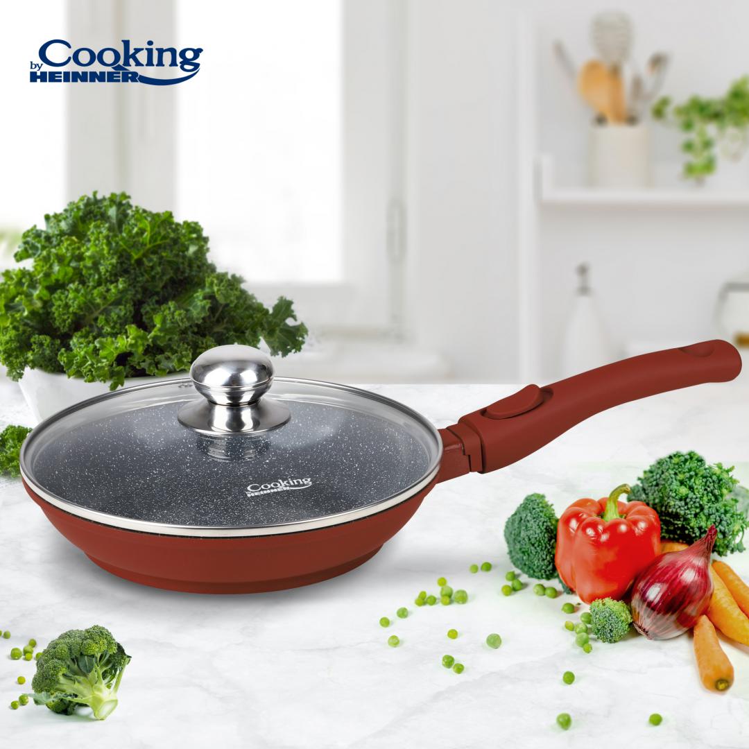 HEINNER TIGAIE ALUMINIU TURNAT + CAPAC 24x4.8 CM, CALABRIA, COOKING BY, HR-JLG-24T - imagine 5