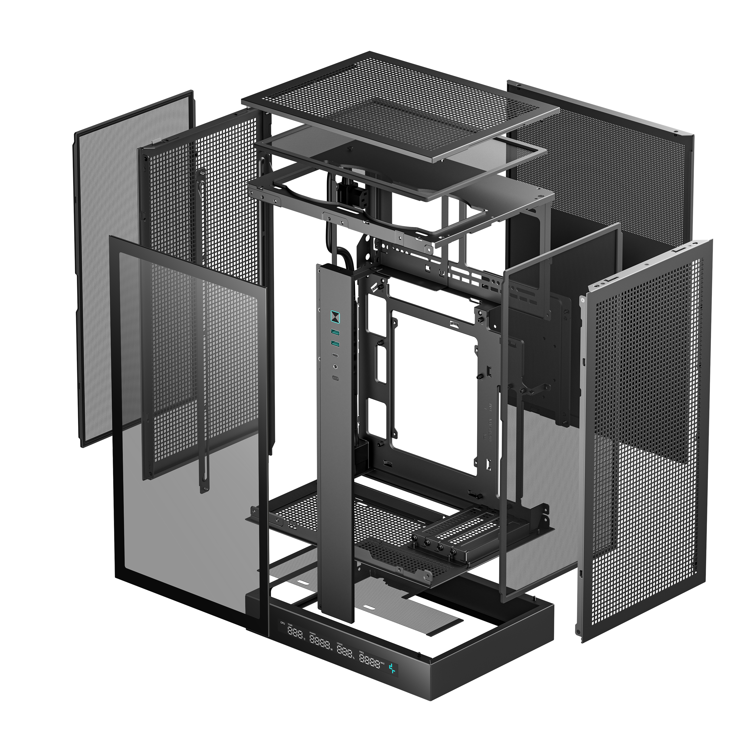 Deepcool CARCASA CH270 DIGITAL, mini tower, gaming, fara sursa, suporta 6xfan, R-CH270-BKNDM0-G-1 - imagine 10