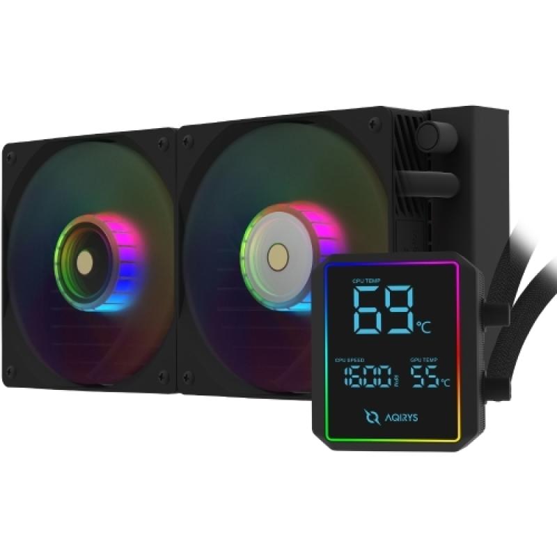 AQIRYS Cooler Procesor Aurora 240, Lichid, 12 cm, 2 ventilatoare, aRGB, AQRYS_AURORA240