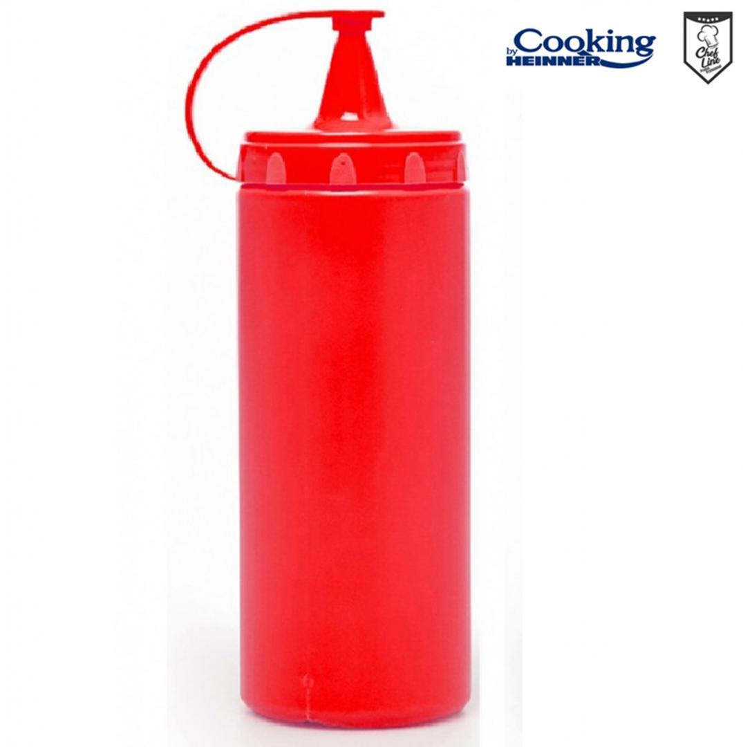 HEINNER STICLA DISPENSER PENTRU SOSURI 1000 ML ROSU, CHEF LINE, COOKING BY HEINNER, HR-GMP-1000R
