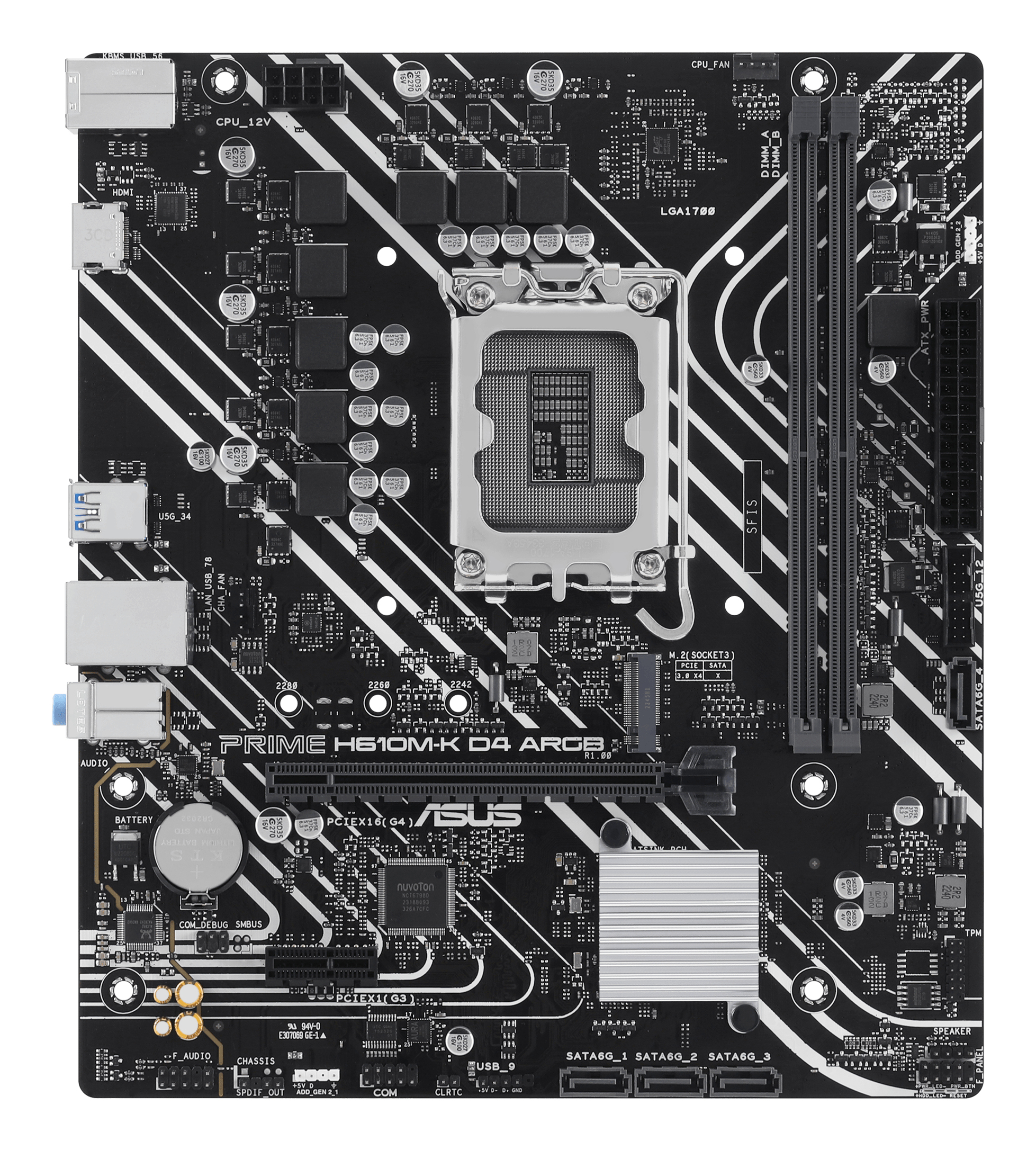 Asus LGA1700 1xHDMI, PRIME H610M-K D4 ARGB - imagine 2