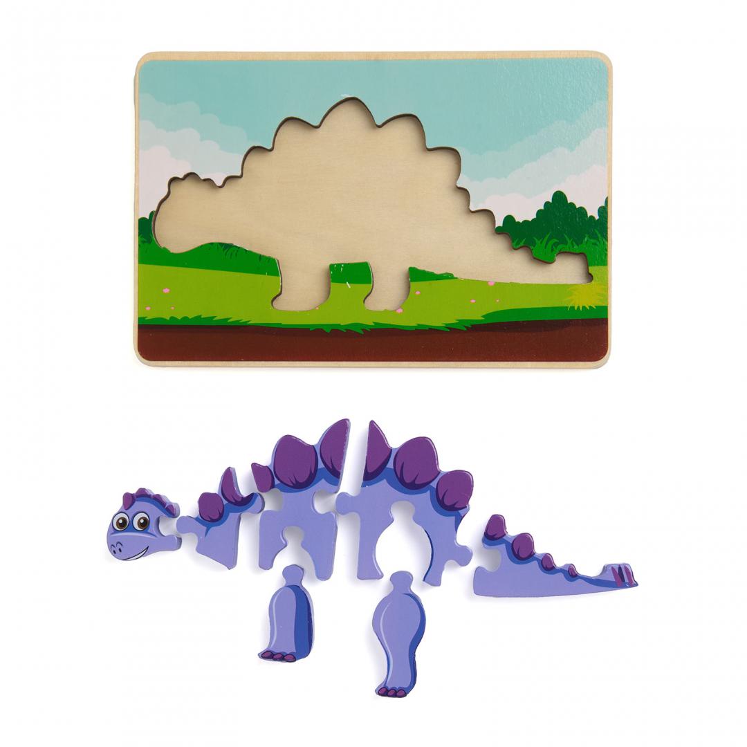MomKi PUZZLE DIN LEMN STEGOZAUR, 8 PIESE, MK79372
