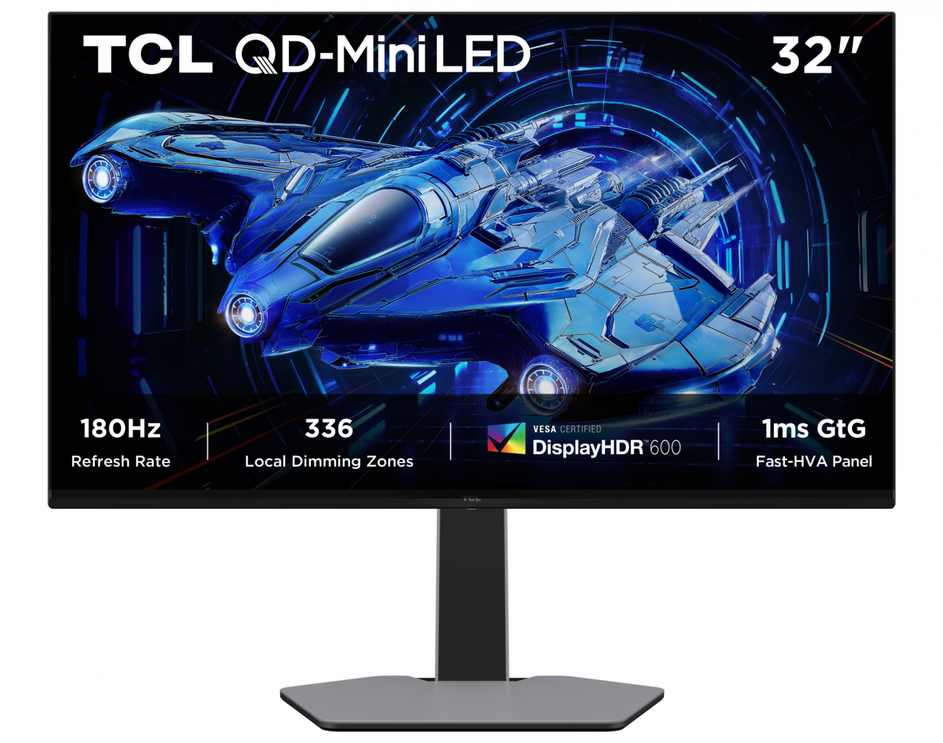 TCL Monitor Gaming, 31.5", 2560 x 1440 pixeli, Grey, 32G64