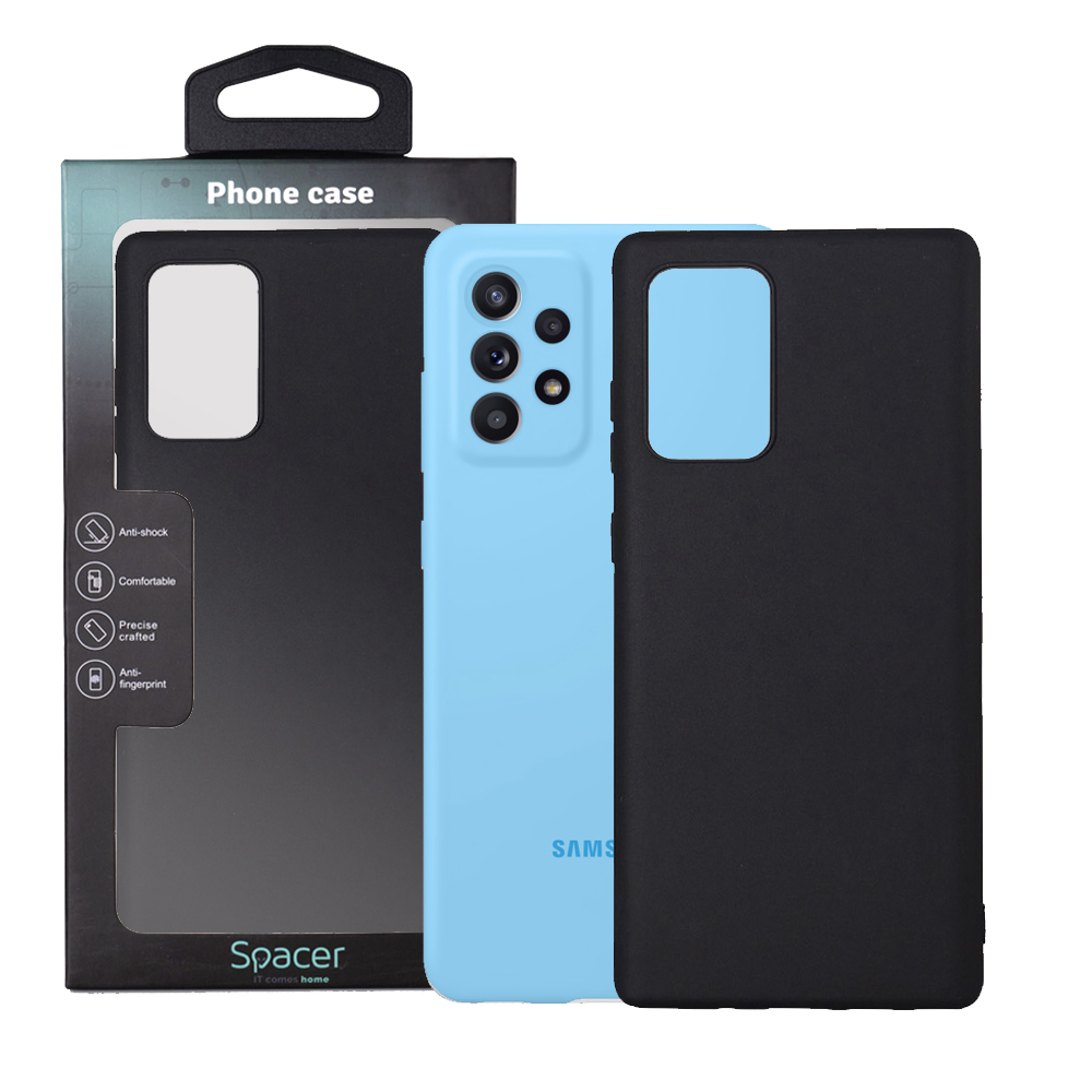 SPACER Husa Samsung Galaxy A72, negru, grosime 1.5mm, material flexibil TPU, SPPC-SM-GX-A72-TPU