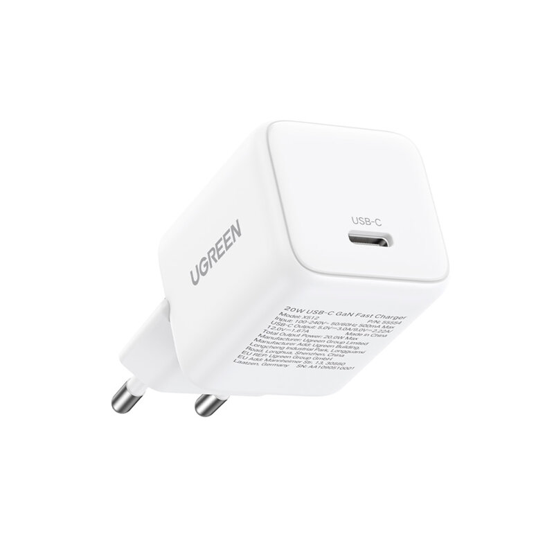 UGreen INCARCATOR retea GaN "X512" Quick Charge 20W, 1 x USB Type-C, alb, 55554