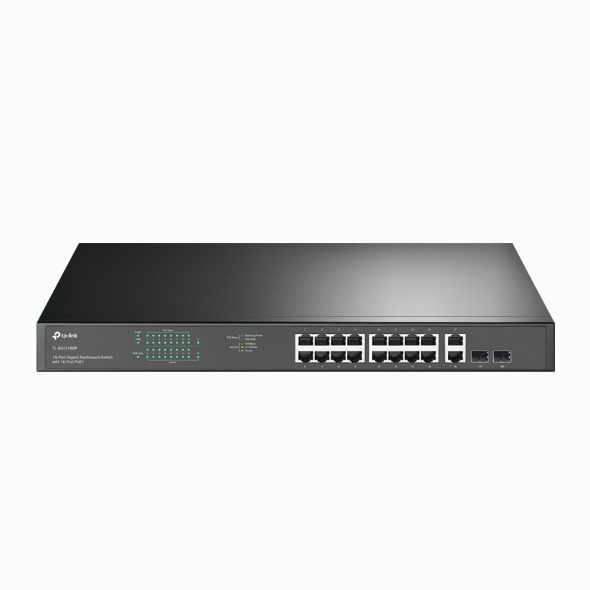 Tp-Link SWITCH 16 porturi Gigabit POE+ 250W total power, 2× combo gigabit SFP, 2×, TL-SG1218MP