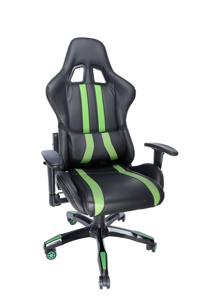 SPACER SCAUN GAMING imitatie piele, black & green, brate ajustabile, greutate max., SPCH-TRINITY-GRN - imagine 3