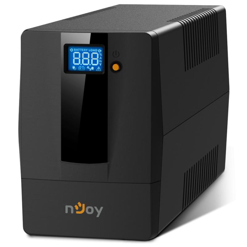 Njoy UPS HORUS, Line int., mini Tower, AVR, Schuko x 2, display LCD, back-up 1, PWUP-LI080H1-AZ01B