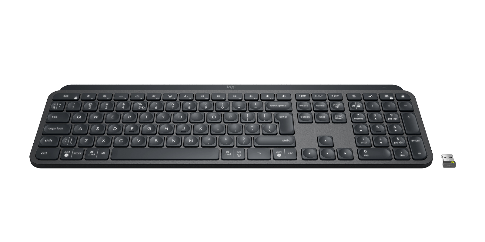 Logitech MX Keys Bluetooth Illuminated Keyboard - GRAPHITE- US INTL - B2B, 920-010251 - imagine 2