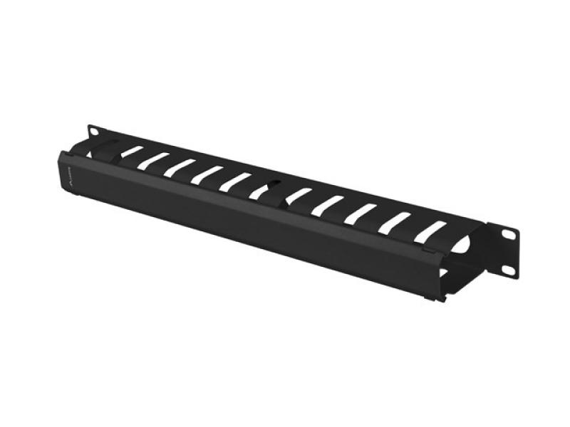 LANBERG Metal cable management 19" 1 U, RAL color RAL9004 negru, AK-1704-B