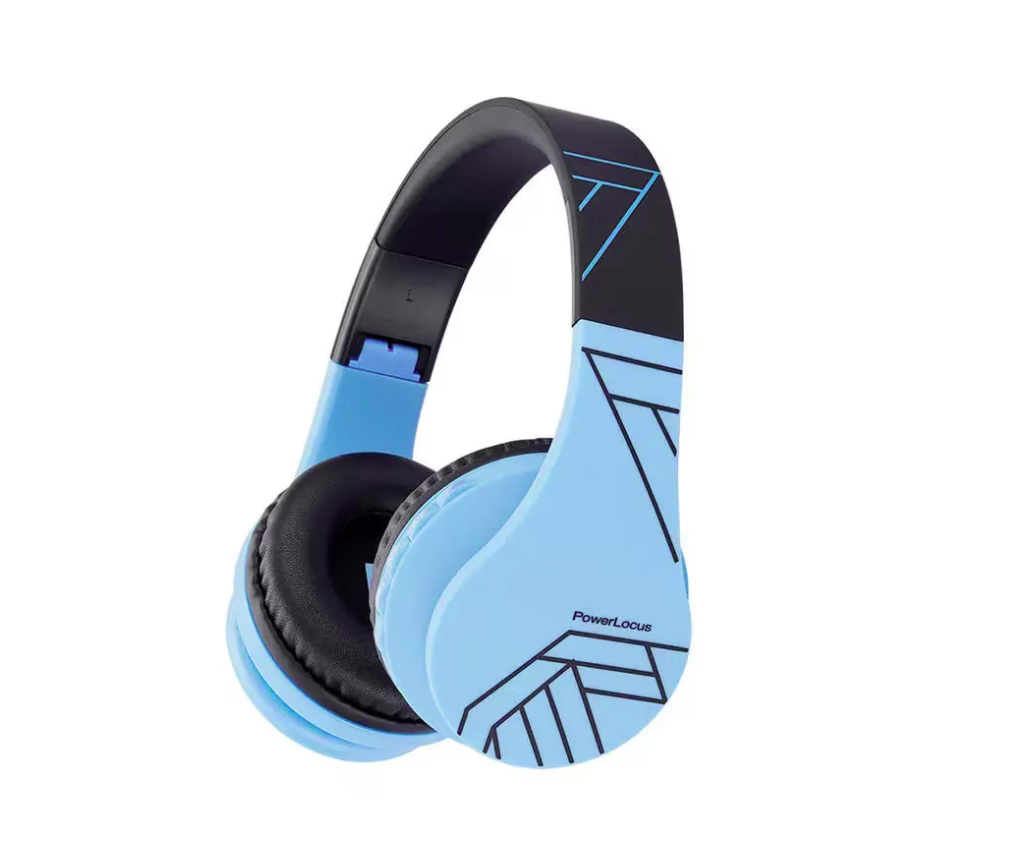 POWERLOCUS Casti Gaming Head-band P1Kids, Wireless/Wired, Albastru, P1KIDS-BLACKBLUE