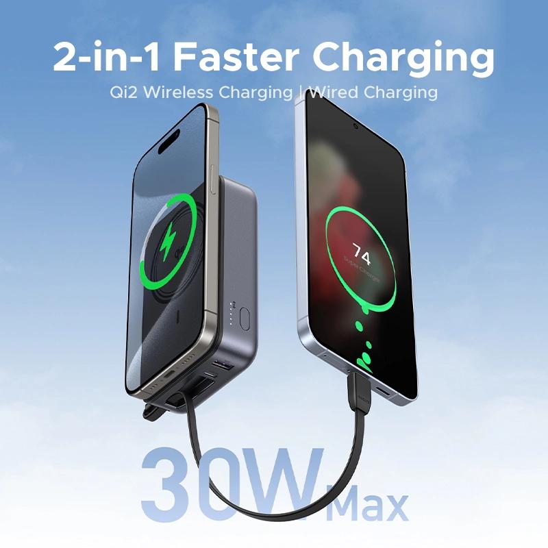 UGreen POWER BANK PB567, 20000mAh, 30W PD3.0, 1 x USB, 1 x USB Type-C, incarcare magnetica, 55450B - imagine 6