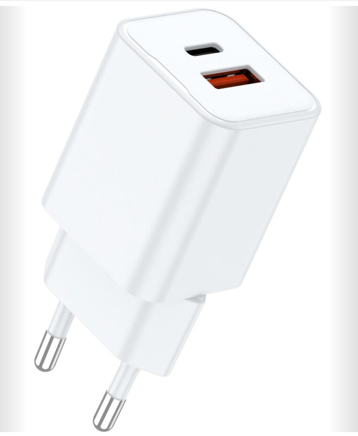 LEMONTTI Încărcător Rețea GaN Dual Port 25W 1x USB-C 1x USB-A Alb, LEMIRDPGT25WA