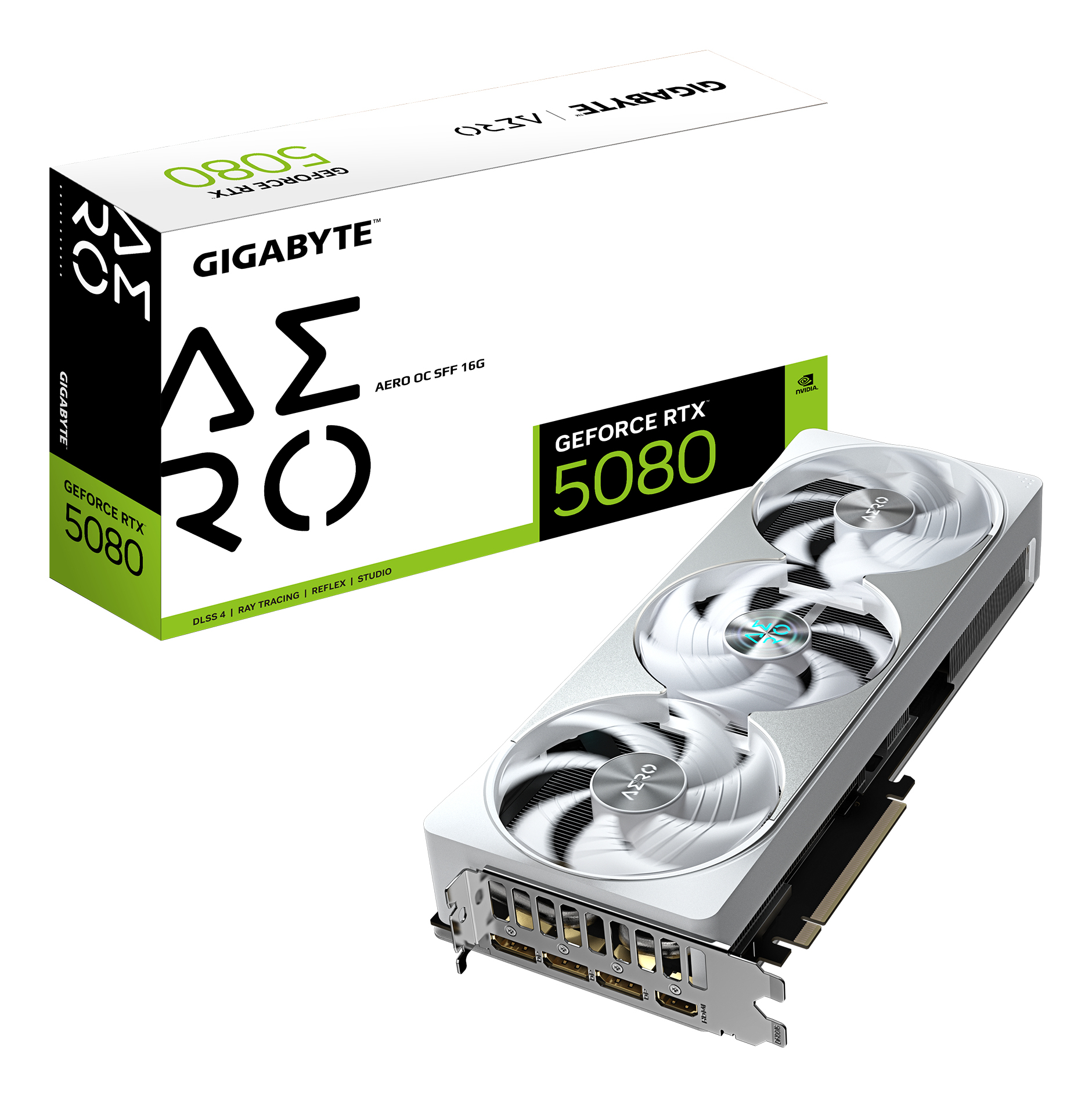 Gigabyte Placa video GeForce RTX 5080 Aero OC SFF 16G, 16384 MB GDDR7, GV-N5080AERO OC-16GD