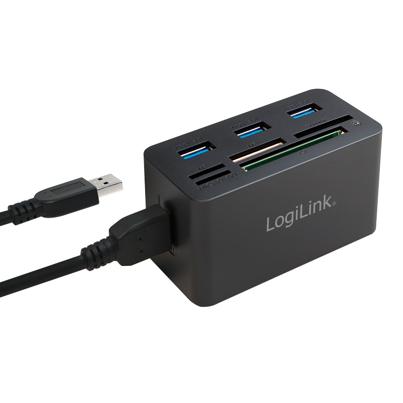 Logilink HUB extern, porturi USB: USB 3.0 x 3, conectare prin USB 3.0, alte porturi: SD, CR0042 - imagine 3