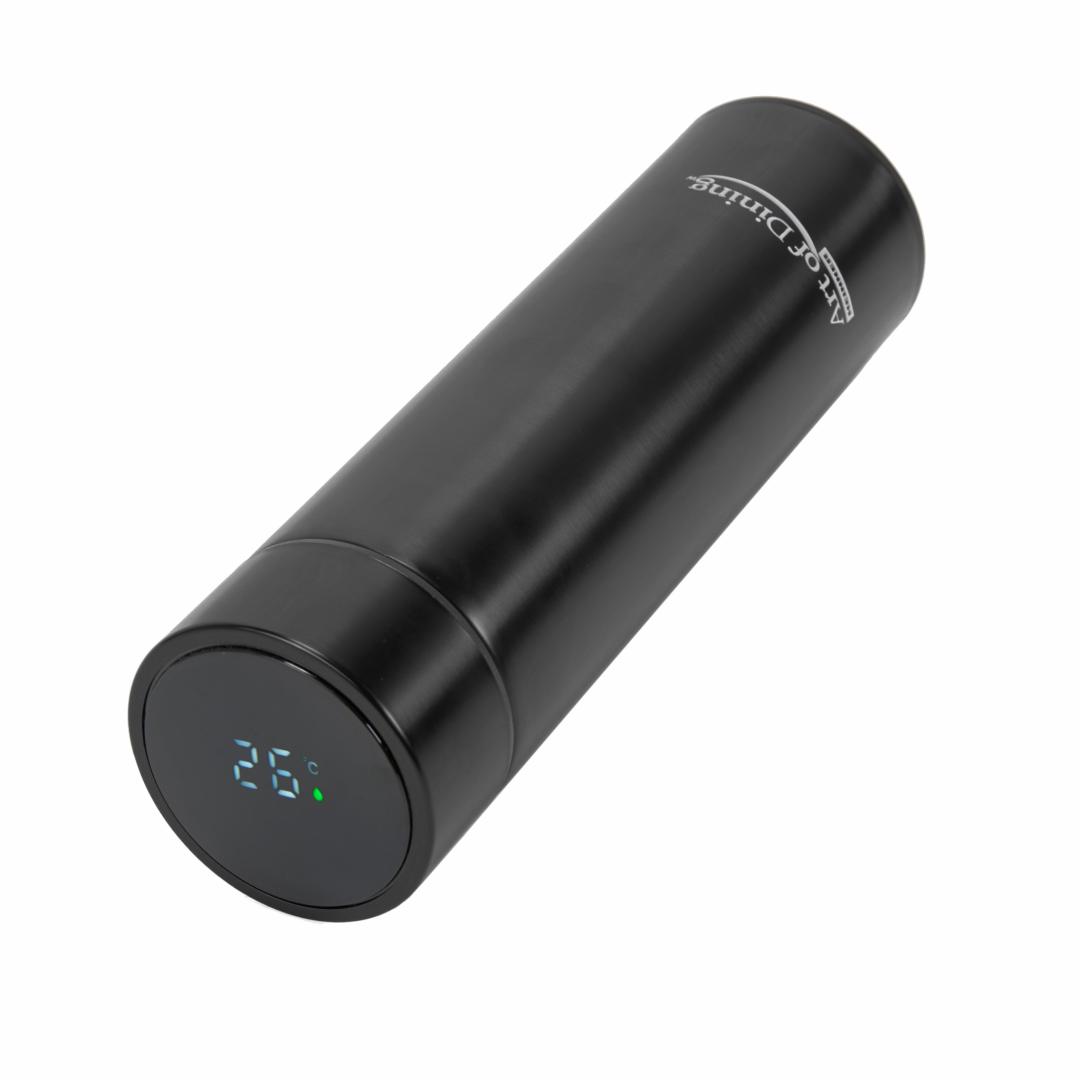 HEINNER TERMOS INOX 450 ML, CU INDICATOR LED PENTRU TEMPERATURA, NEGRU, ART OF DINNING, HR-AER-TM45N