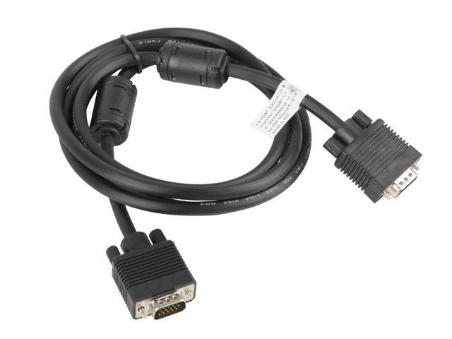 Lanberg Cablu VGA M/M 1,8 m ecranare dubla negru, CA-VGAC-10CC-0018-B - imagine 2