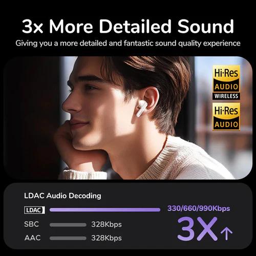 UGreen CASTI, CM123 HiTune T6 Magic TWS, 30 ore baterie, incarcare USB Type-C, Over Ear, 55137 - imagine 7