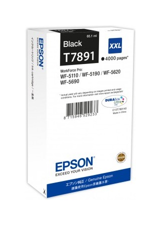 Epson Cartus Cerneala Original Black, T7891 pentru Workforce Pro Wf-5620Dwf, C13T789140