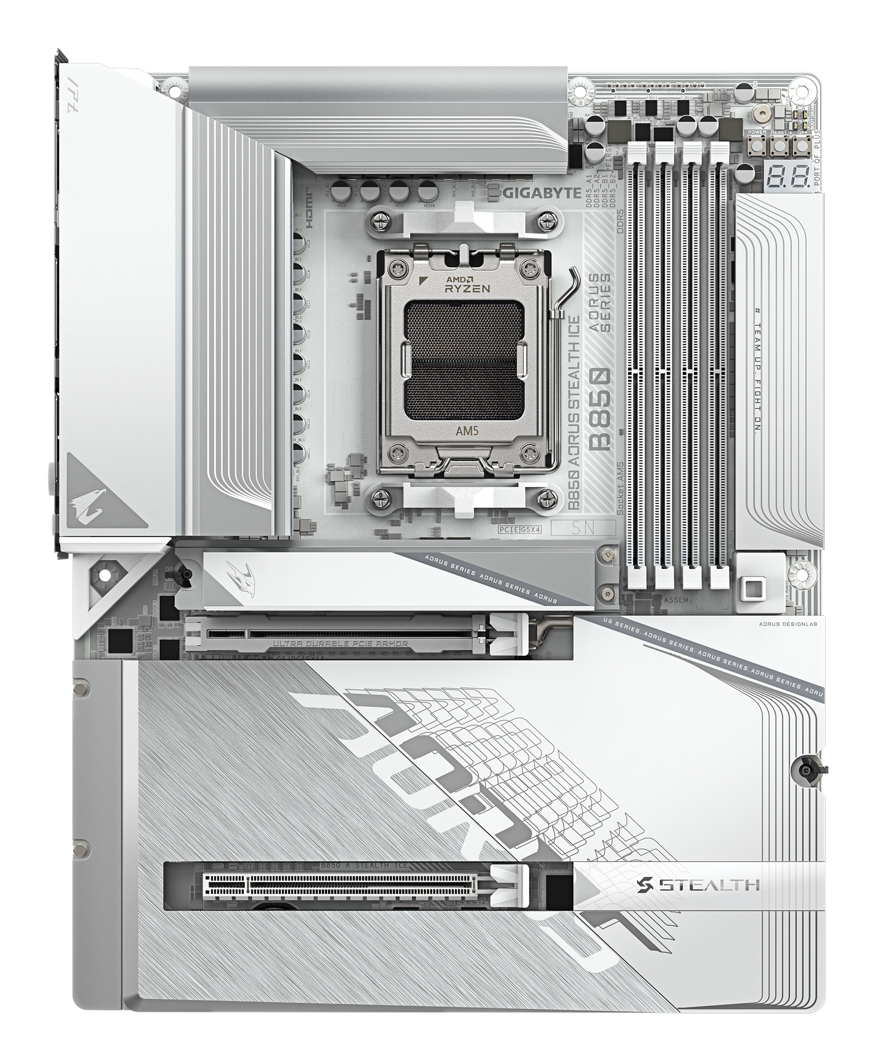Gigabyte MB B850E AORUS STEALTH ICE AM5, B850 A STEALTH ICE - imagine 2